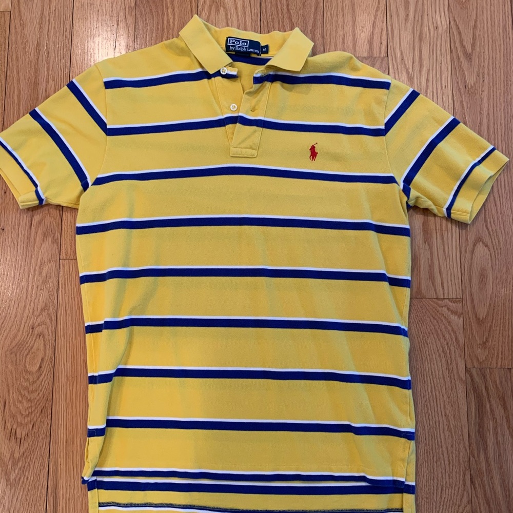 Polo Ralph Lauren yellow /blue striped shirt